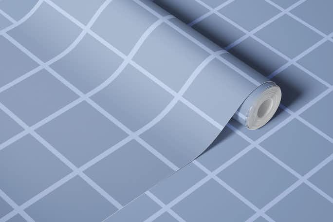 Checkered Pattern Pastel Blue Purplewallpaper roll