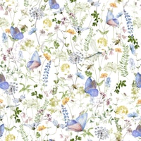Blue Scandinavian Midsummer Flowers Meadow wallpaper
