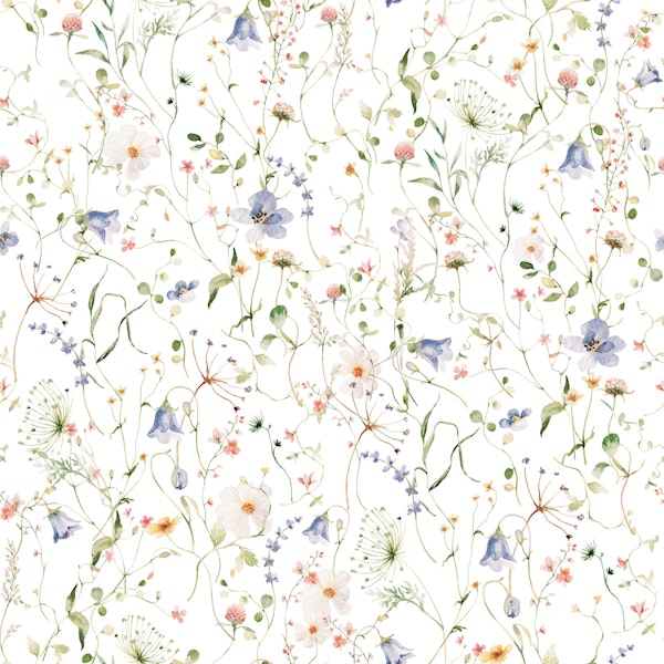 Soft Scandinavian Midsummer Flowers Meadow
