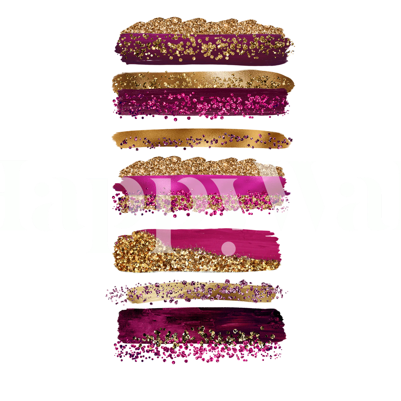 Fotomural vinílico de parede com traços de metal roxo dourado e texturas cintilantes