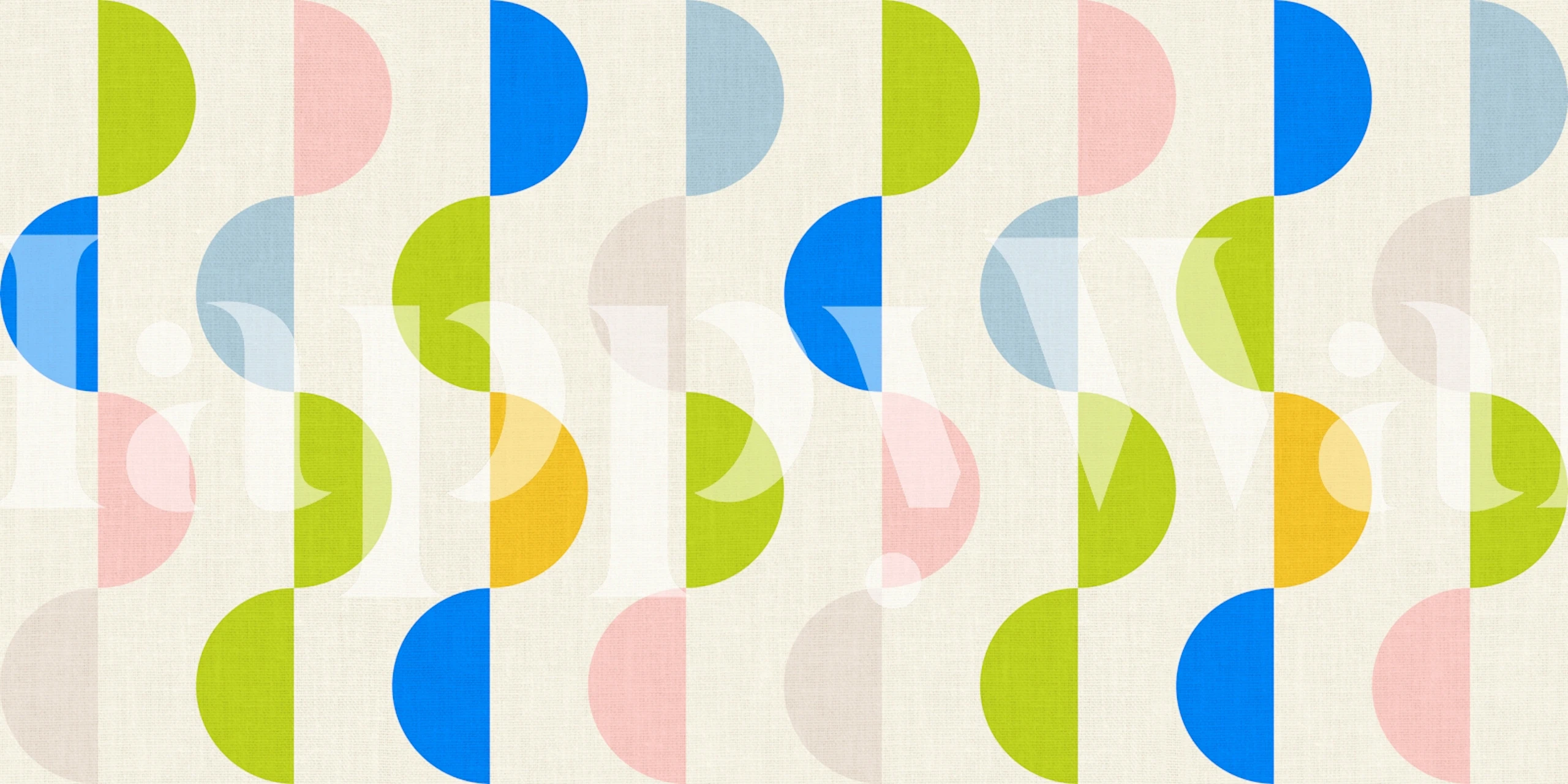 Pastel semicircles wallpaper in a room