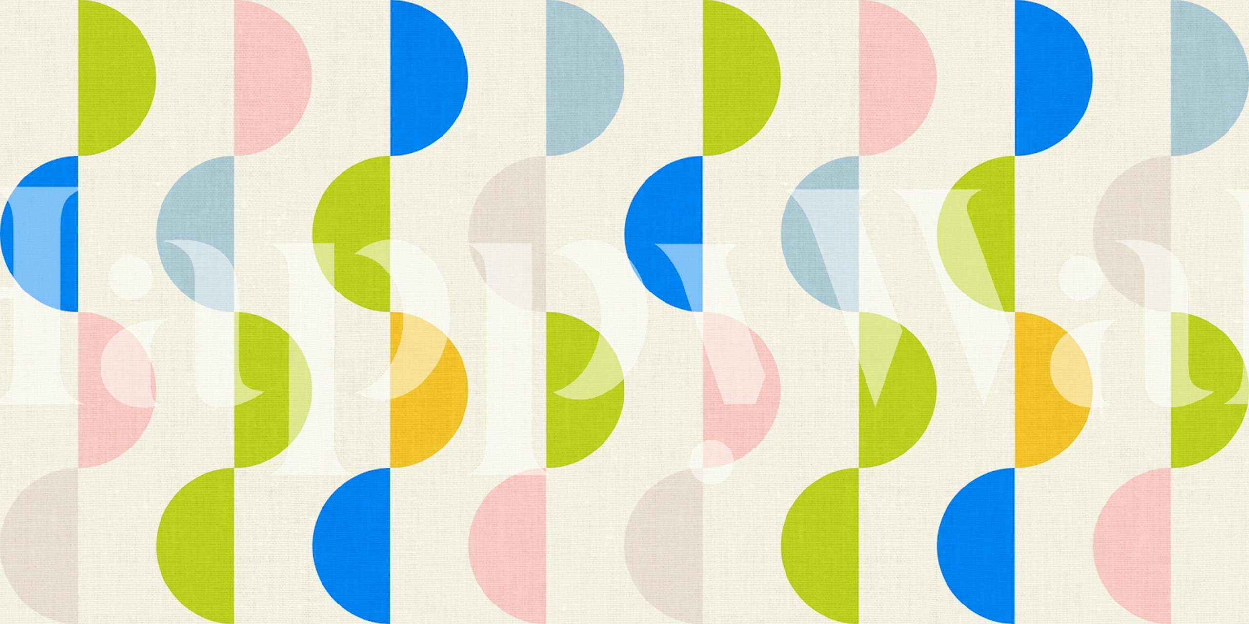 Pastel semicircles wallpaper in a room