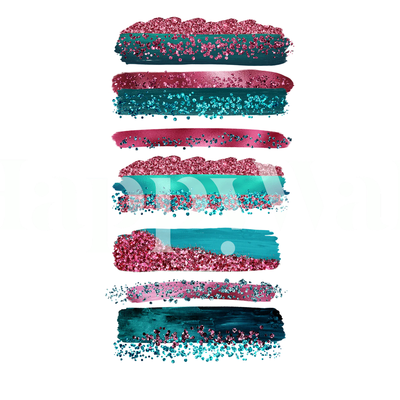 Pink Teal Metal Glitter Stroke wallpaper in a room