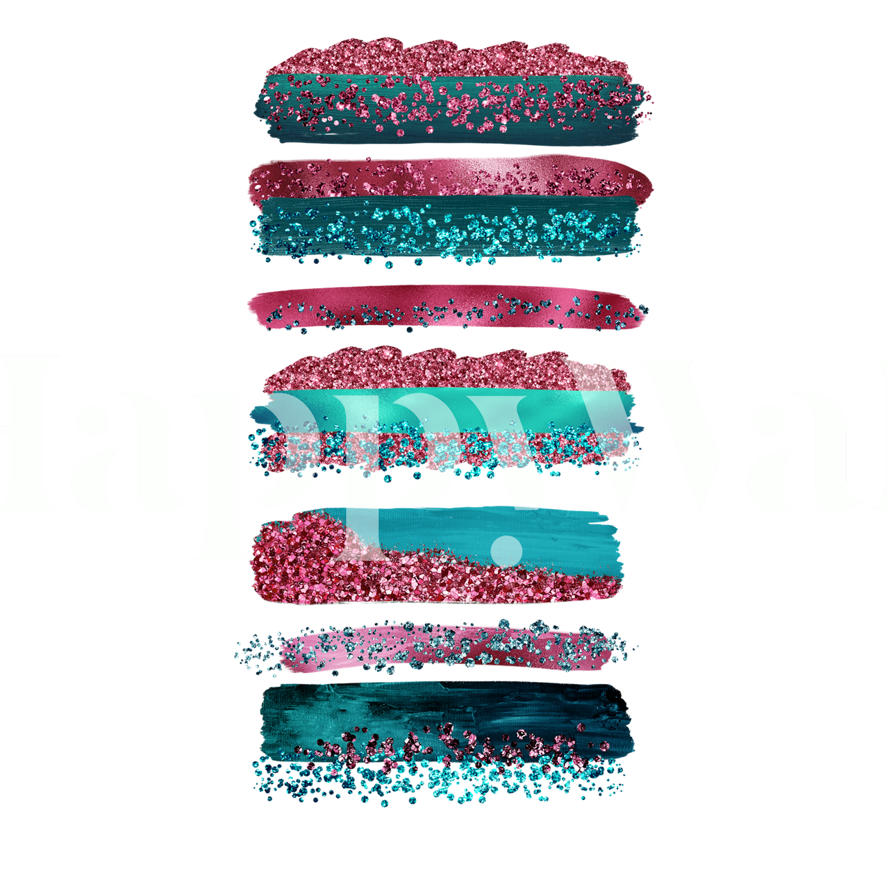 Pink Teal Metal Glitter Stroke wallpaper in a room