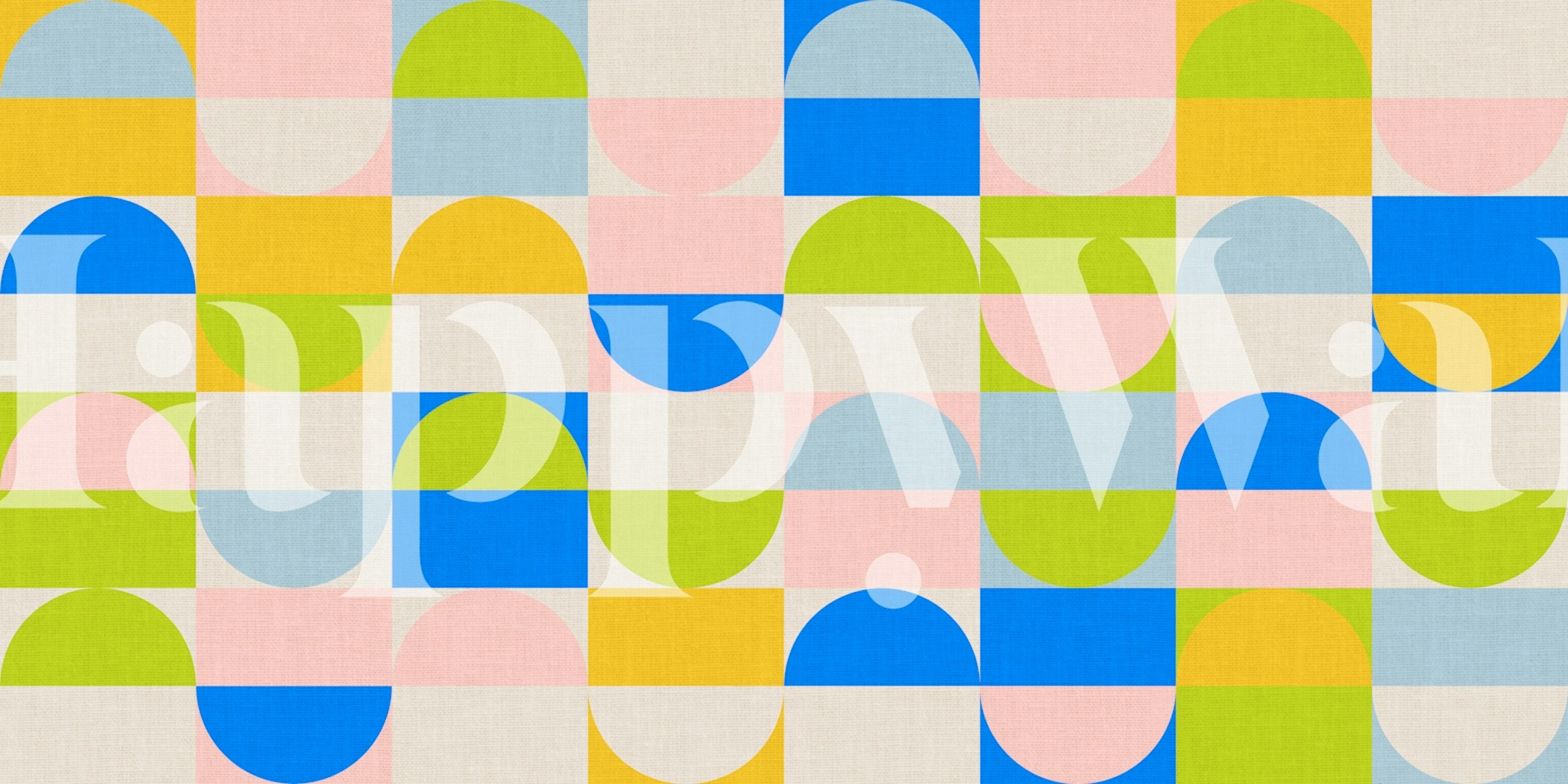 Pastel semicircles wall mural in summer colors