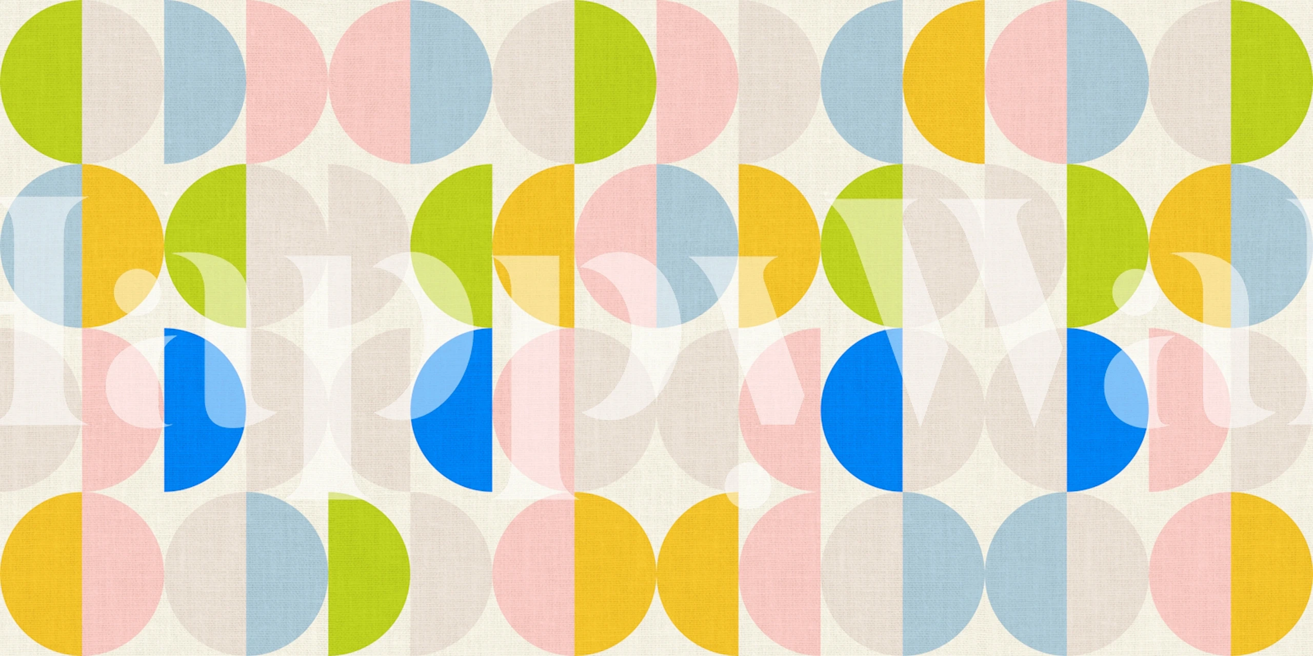 Kleurrijke semicircle behang in een kamer