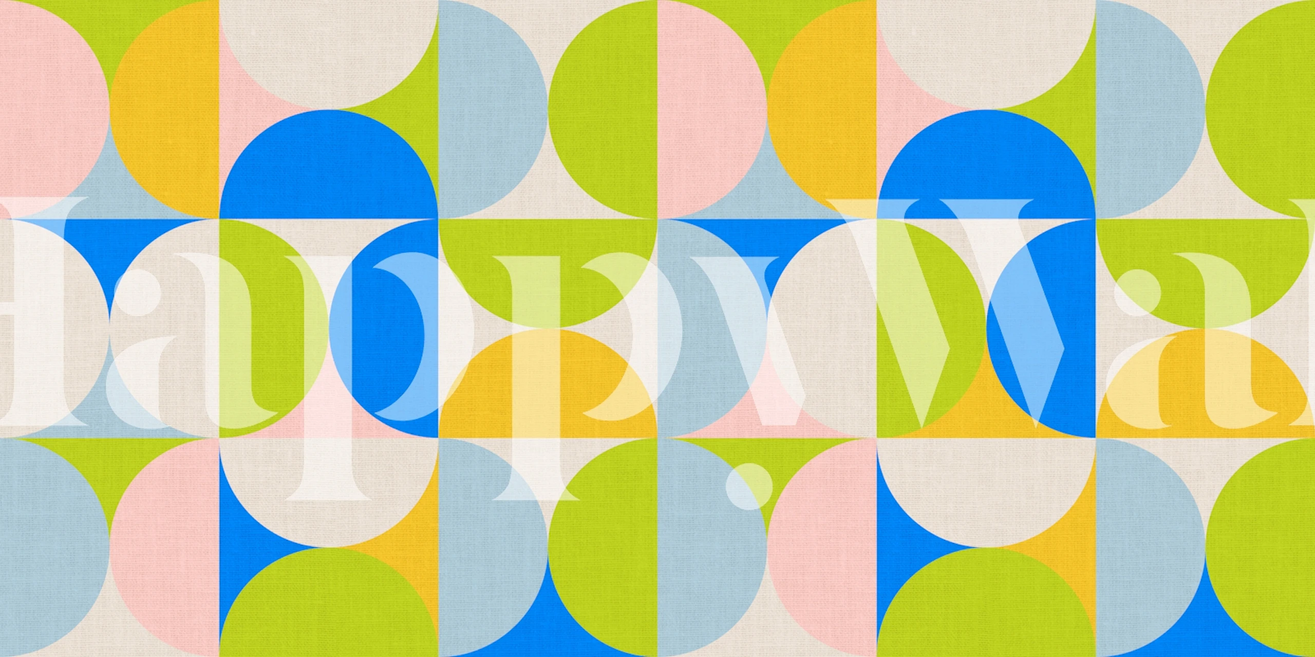 Geometric semicircles wallpaper in a room