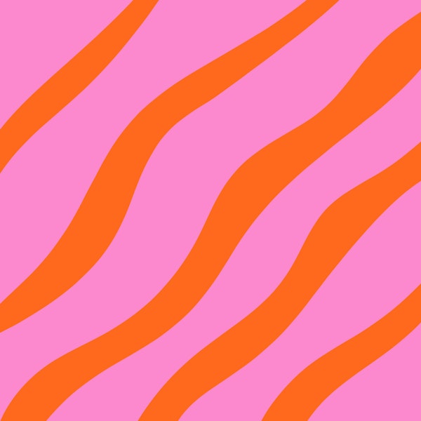 Abstract wavy lines - orange and pink