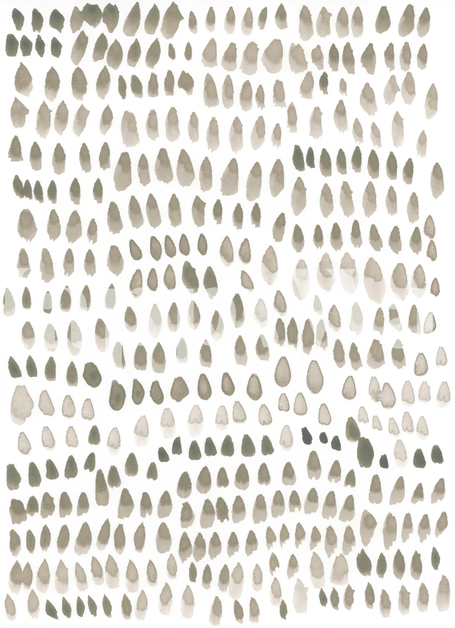 Brown painted dots on a white background wallpaper