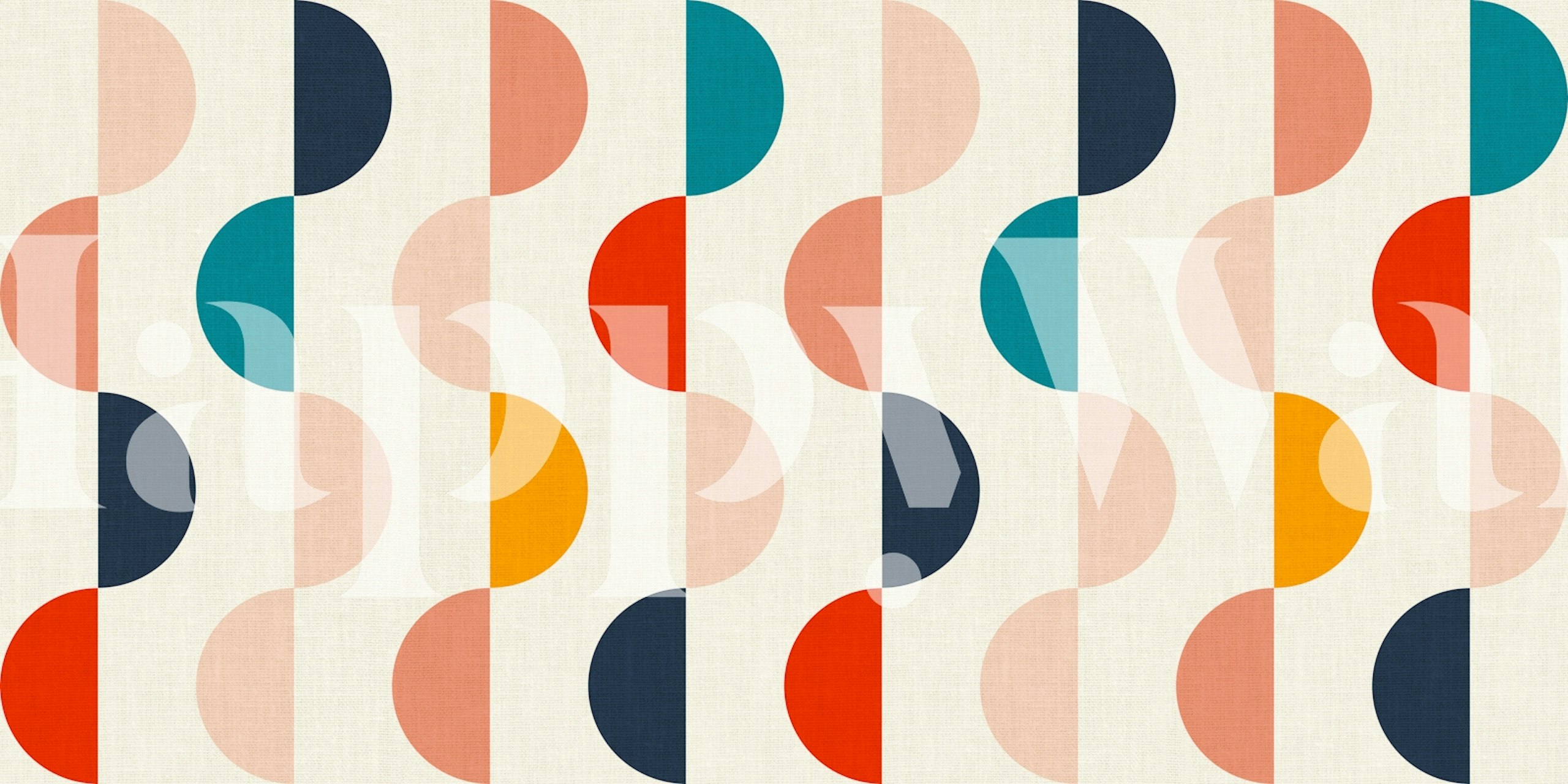 Kolorowa semicircles tapeta w pokoju