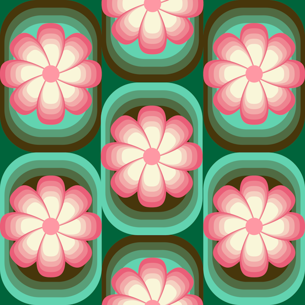 Retro Groovy 70s florals