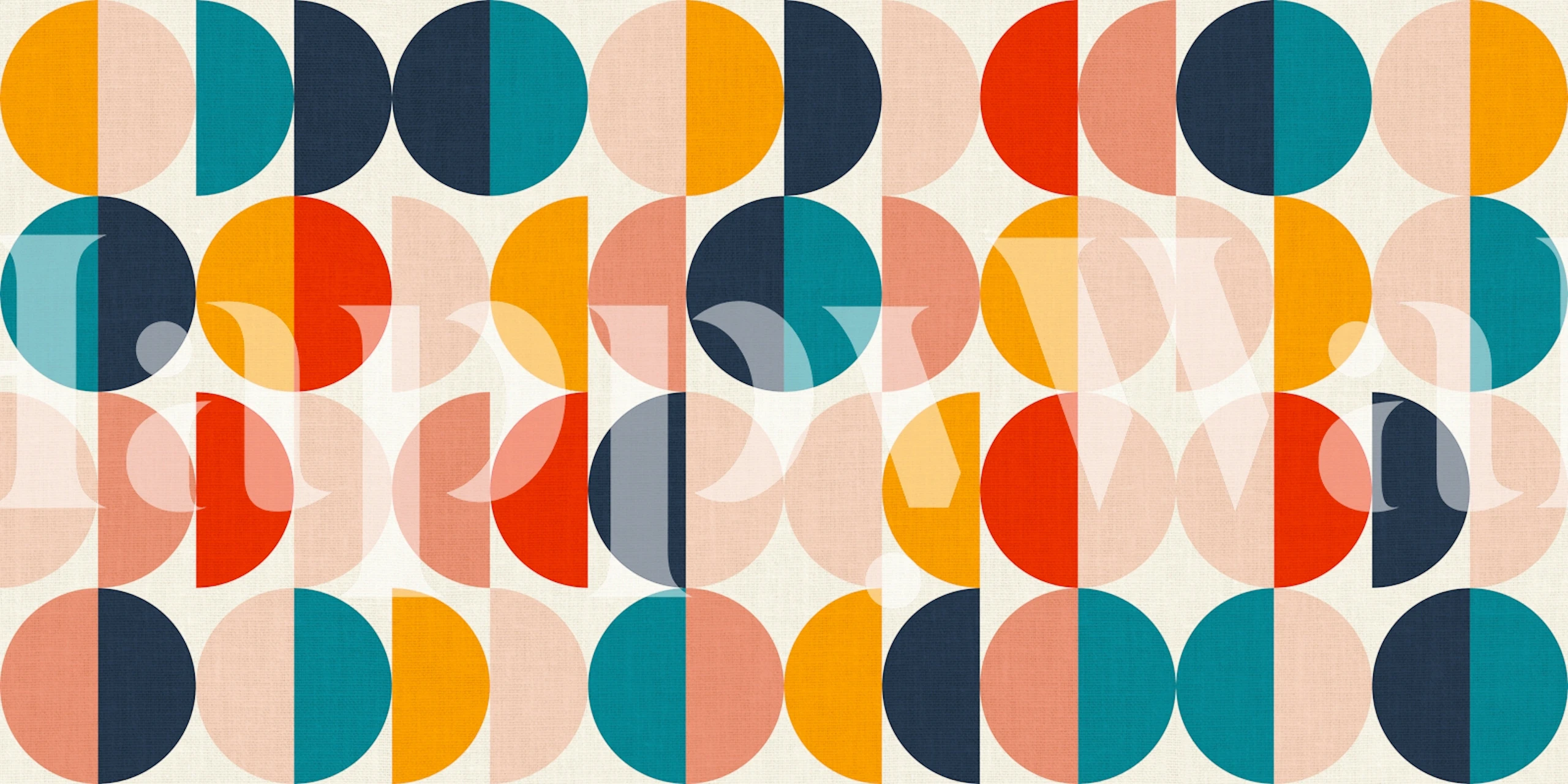 Semicircles wallpaper design i ett rum