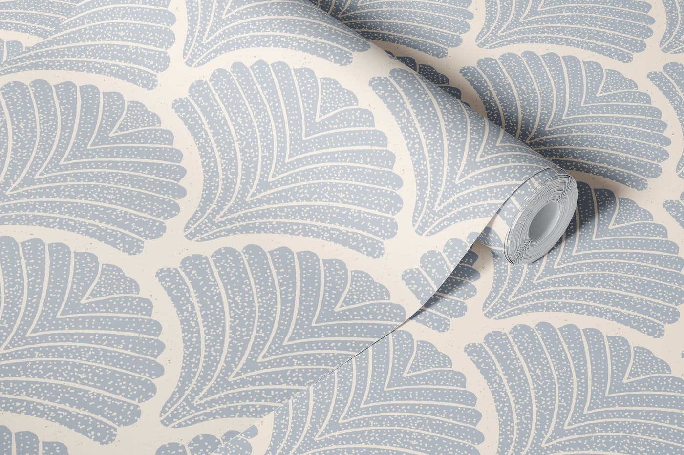 Coastal Seashells in Neutral Grey wallpaper roll