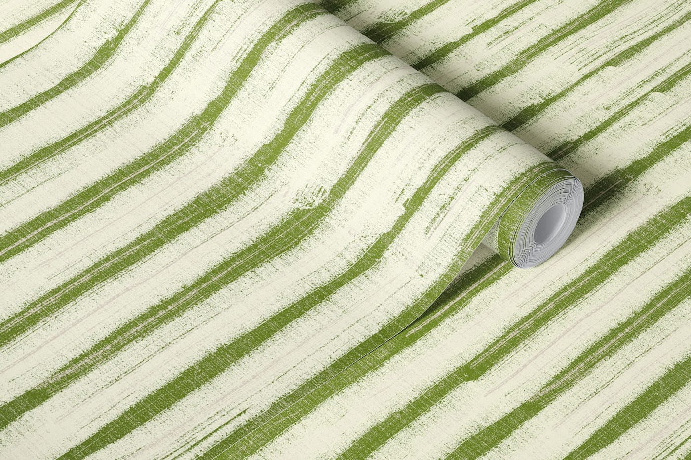 Textured Stripes Green wallpaper roll