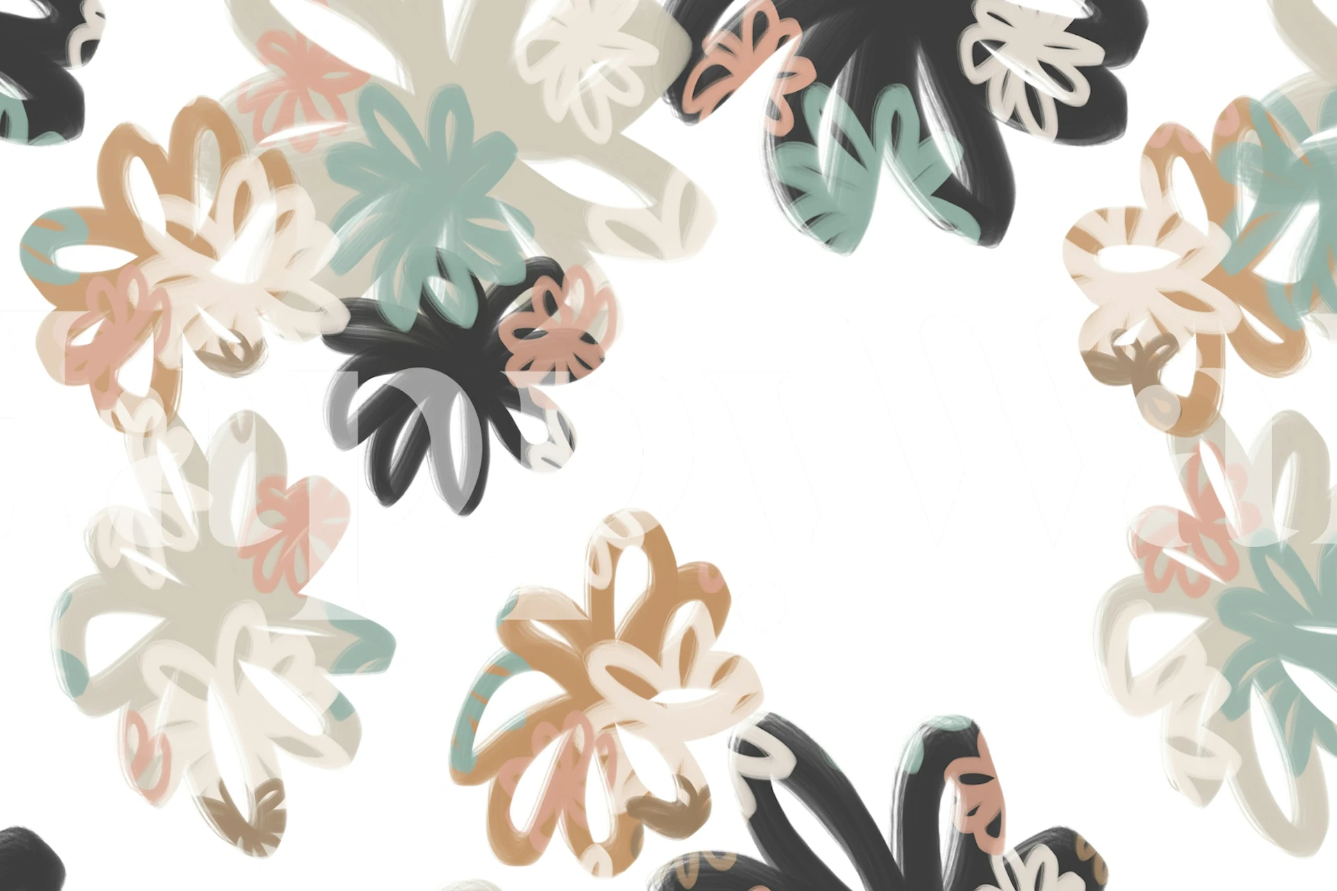 Floral wallpaper design in a room