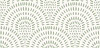 Scallops, Sage Green on White ταπετσαρία