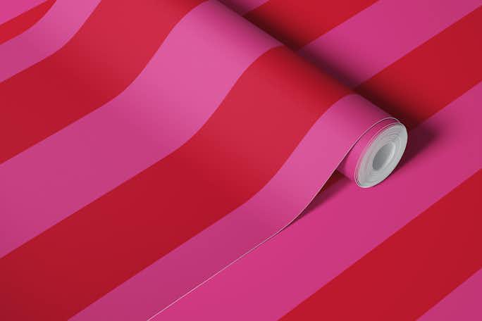 Pink and Red Stripewallpaper roll