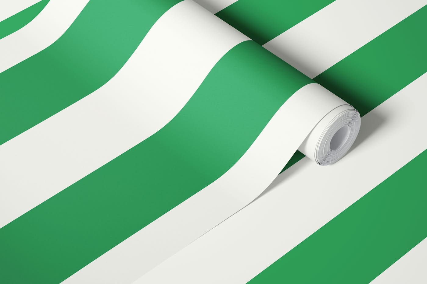 Kelly Green Stripe wallpaper roll