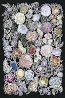 Ragni moody flowers in white papiers peint