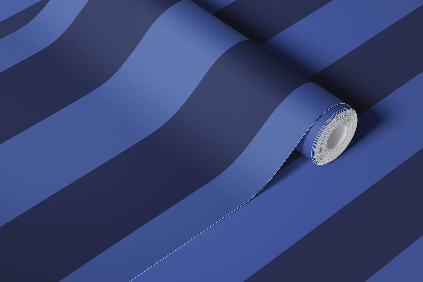 Monochrome Dark Blue Stripe wallpaper roll