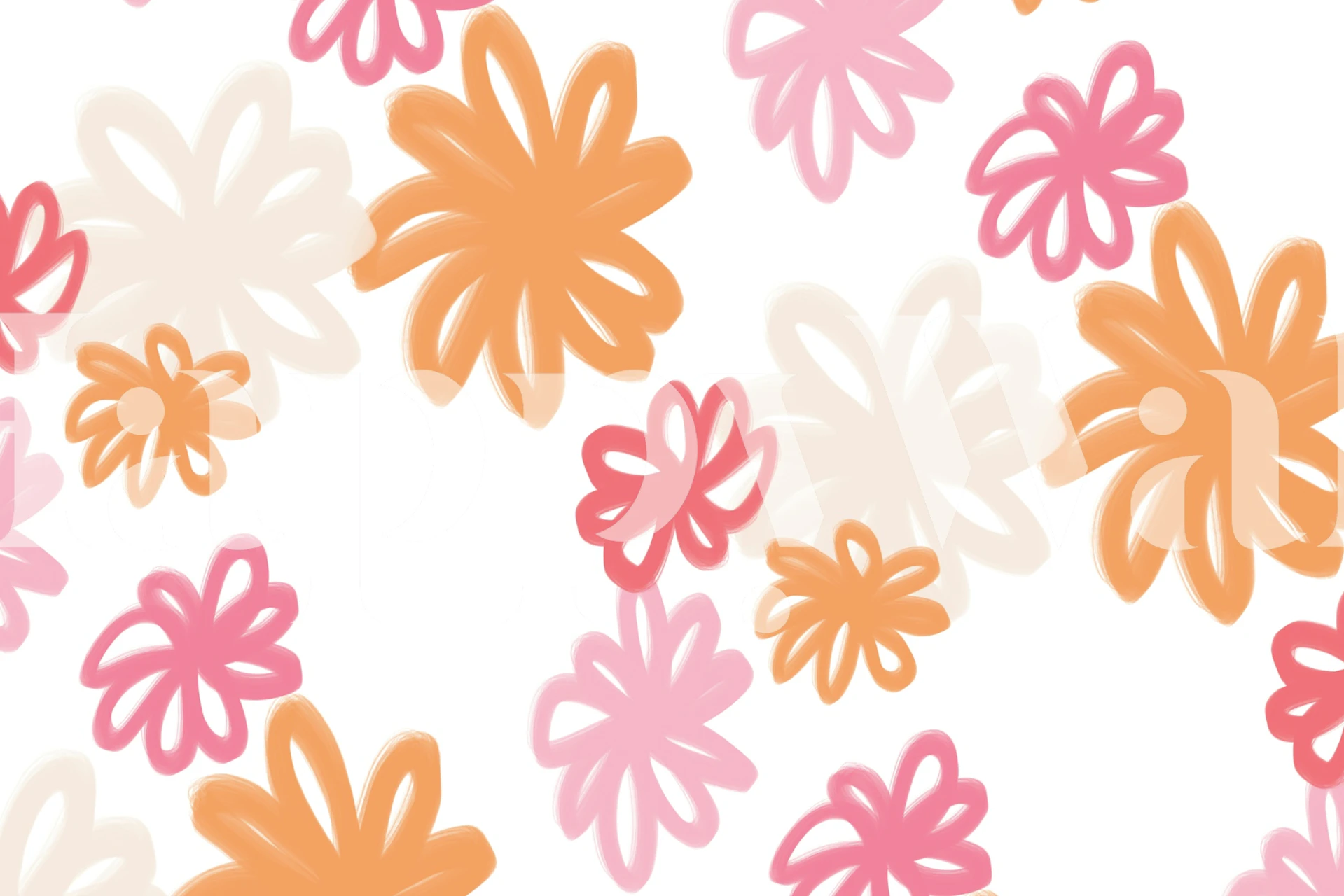 Papel tapiz floral colorido en una habitación