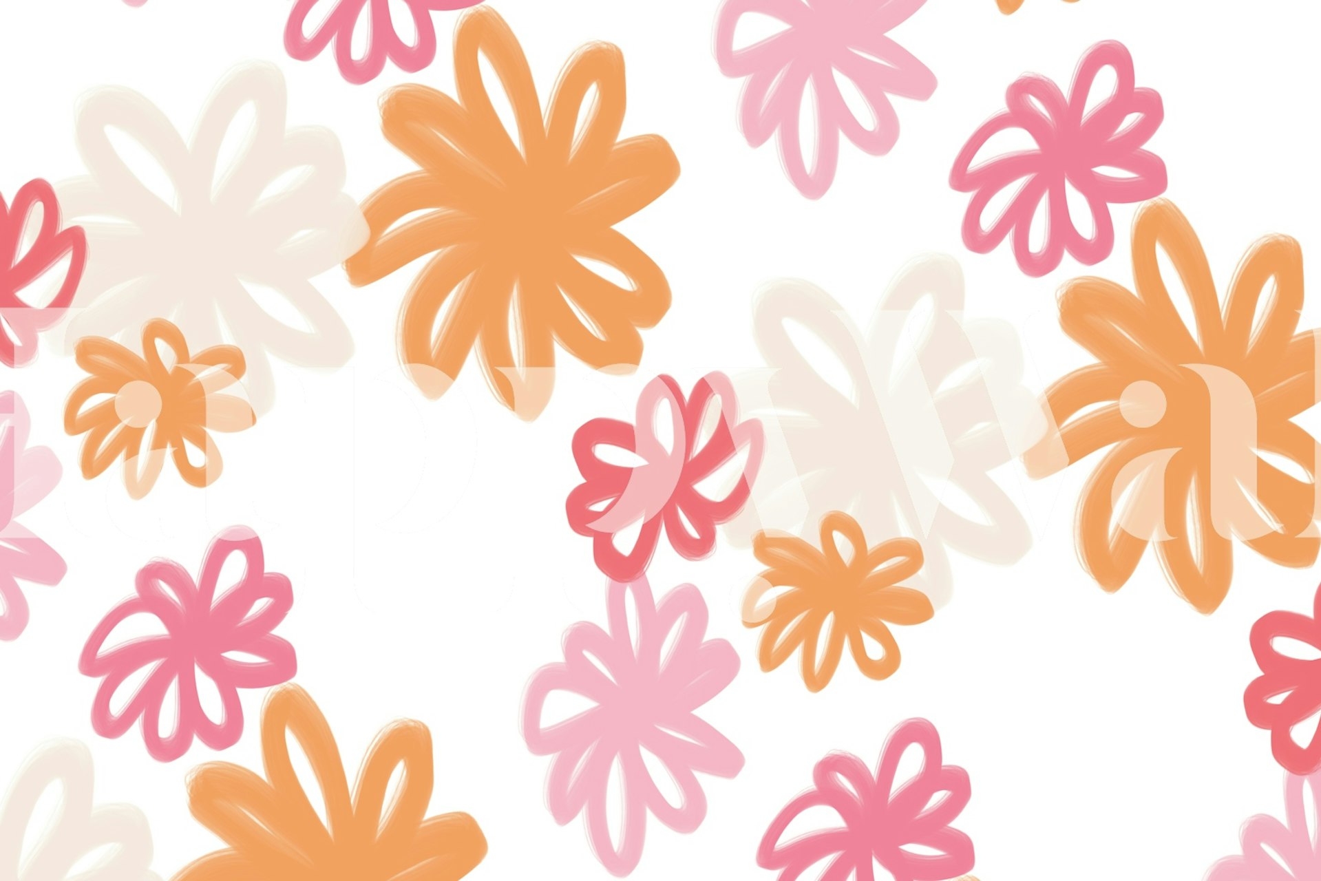 Colorful floral wallpaper in a room