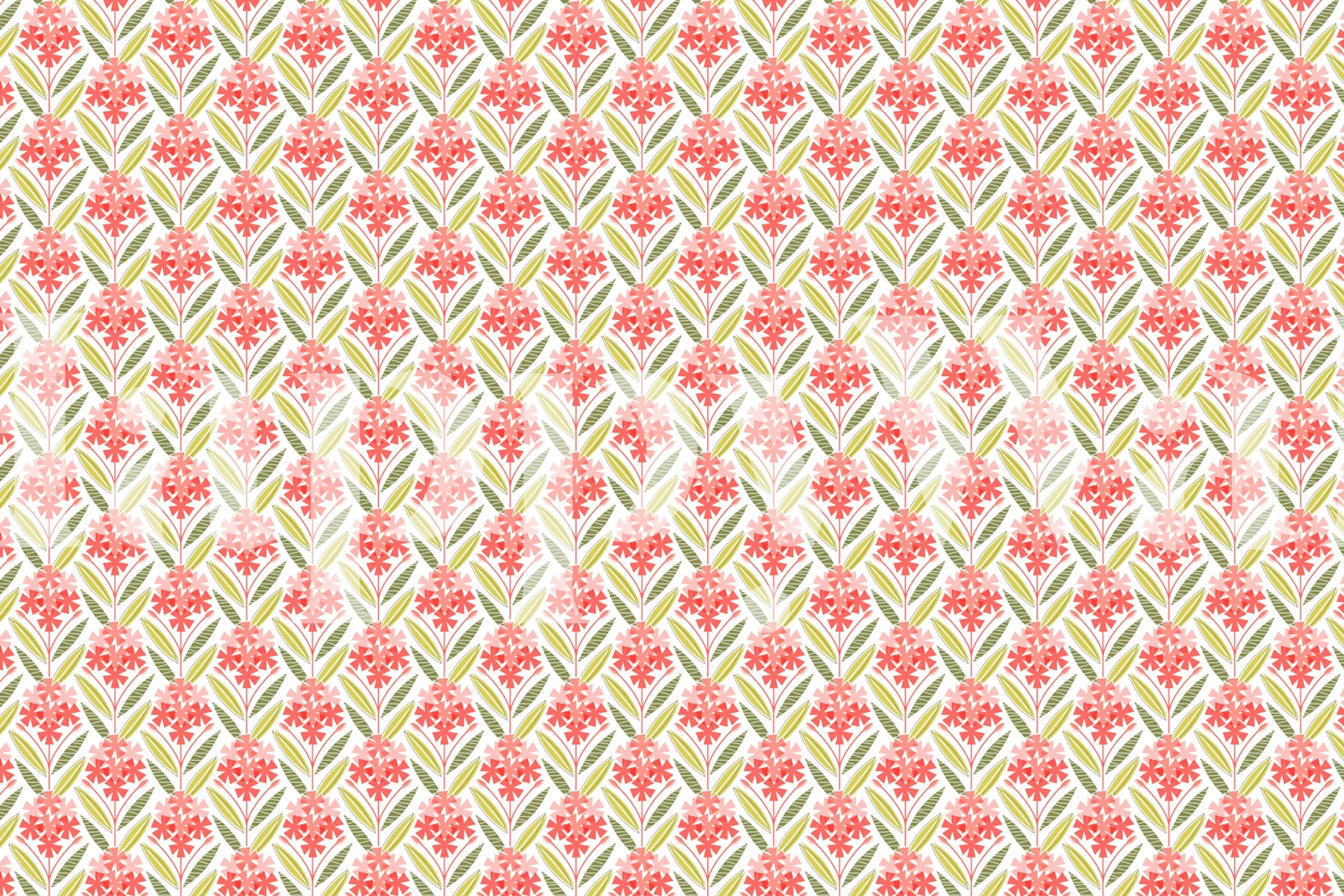 Mid-Century Modern Nerium Oleander design tapetowy