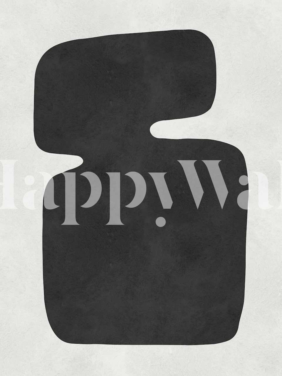 Black abstract geometric shapes on light gray wallpaper