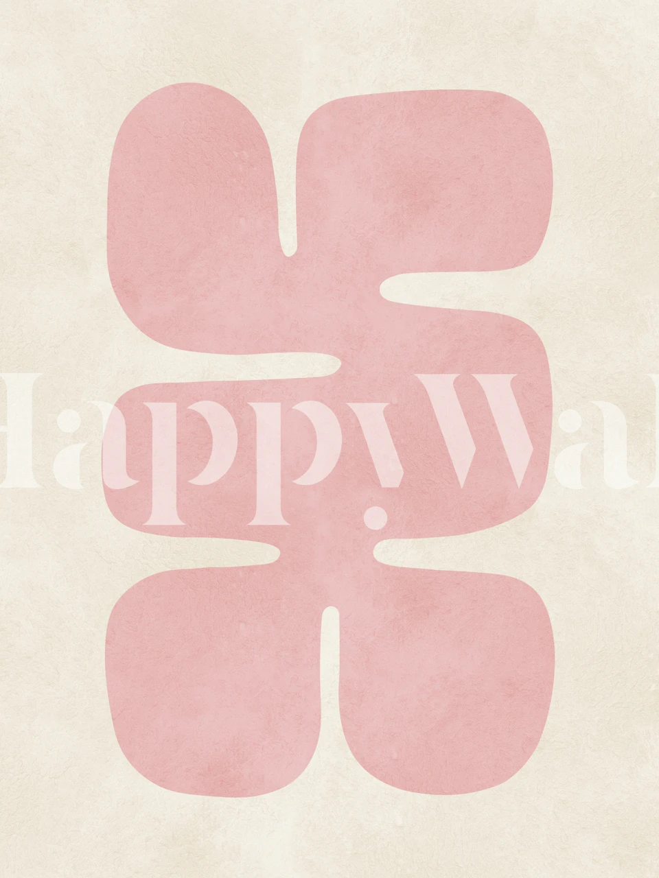 Abstract pink shapes on a soft beige background wallpaper