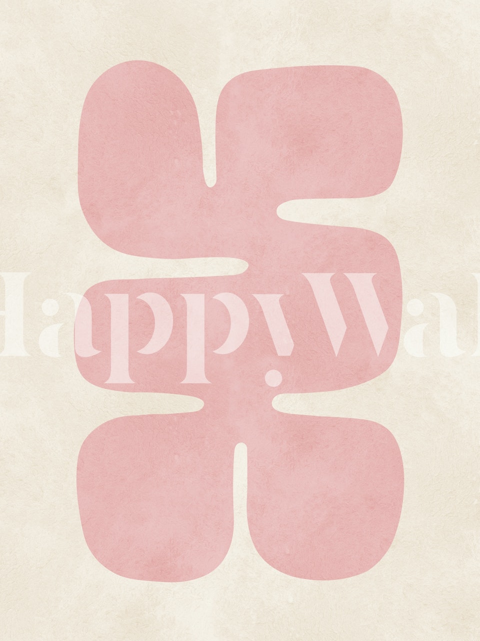 Abstract pink shapes on a soft beige background wallpaper