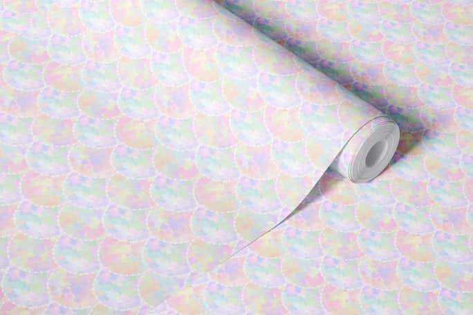 Colourful scallopwallpaper roll