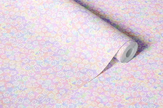 Pastel Daisy flowerswallpaper roll