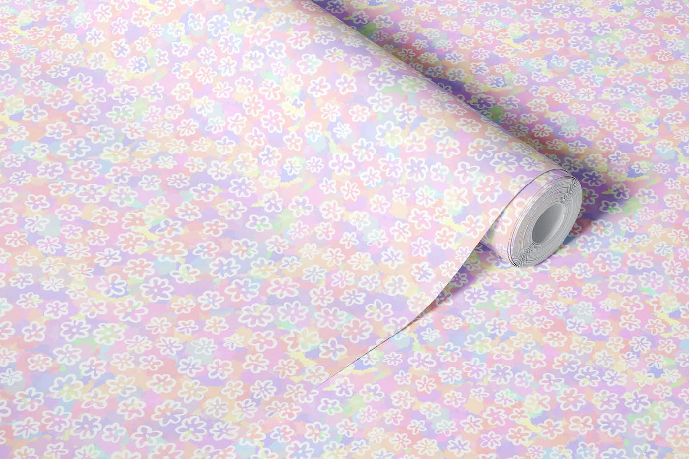 Pastel Daisy flowers wallpaper roll