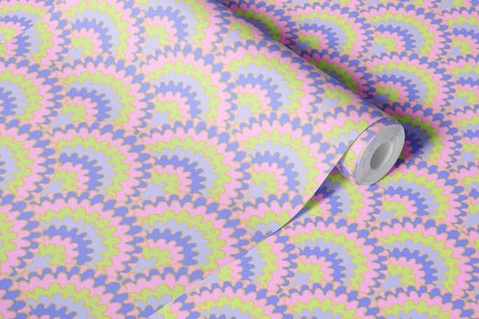 Swirly retro scallopswallpaper roll