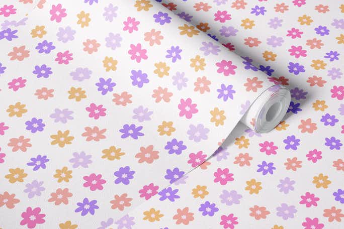Cute small daisieswallpaper roll