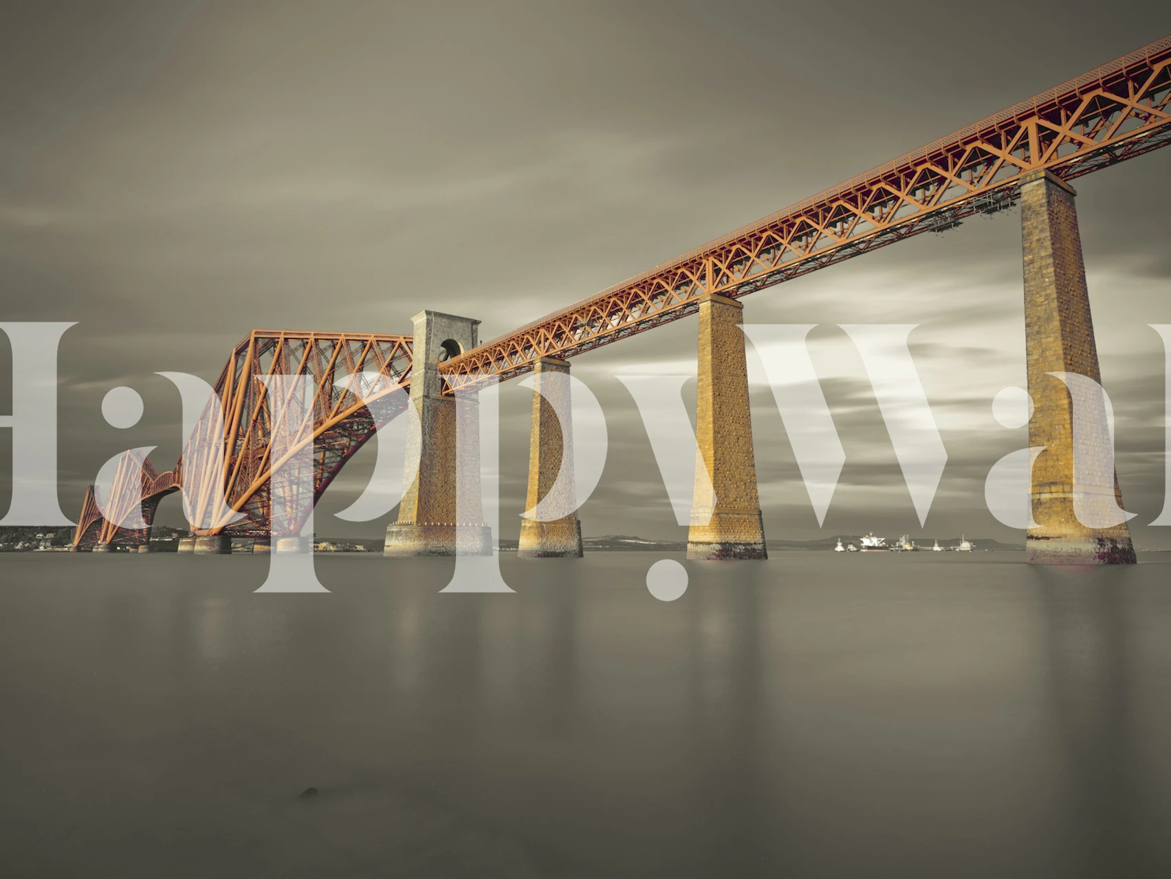 Firth Of Forth rail road bridge tapetti huoneessa