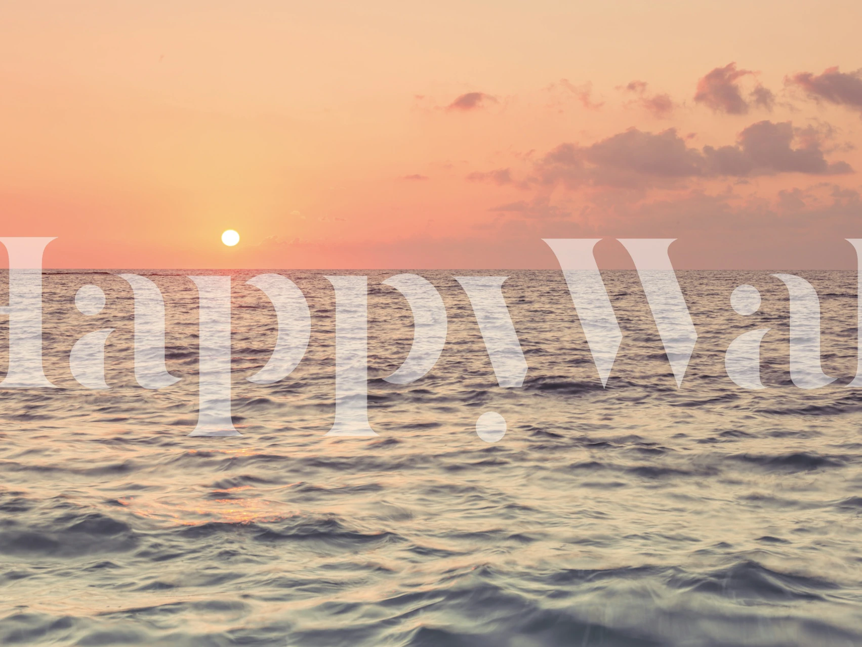 Warm sunset over calm sea wall mural from Happywall's Horizon Aglow collection