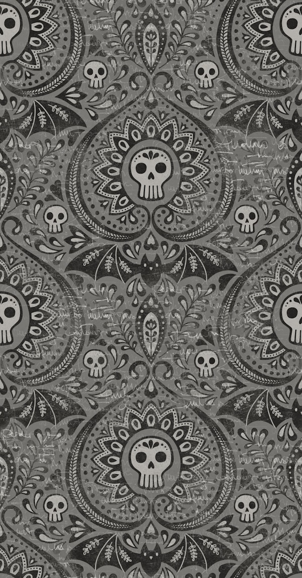 Hidden secrets - skulls gothic damask