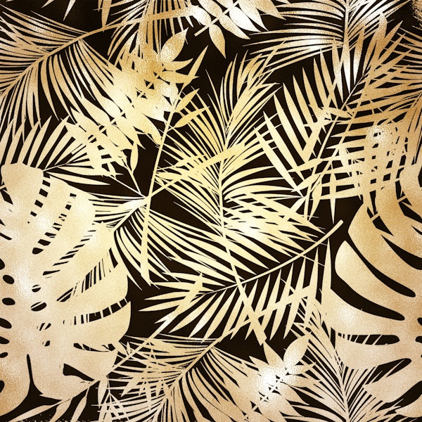 Tropical Gold Jungle Leaves