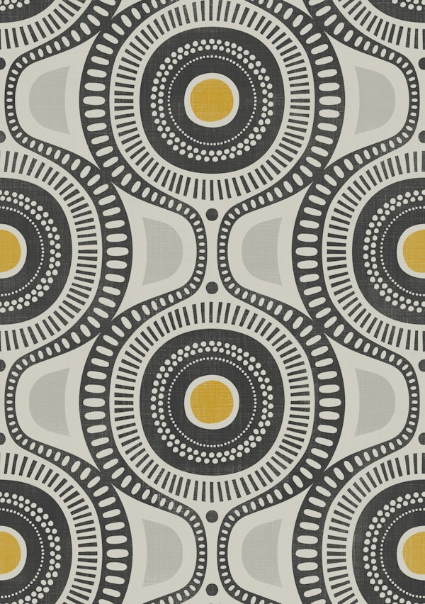 geometric retro - grey, golden yellow