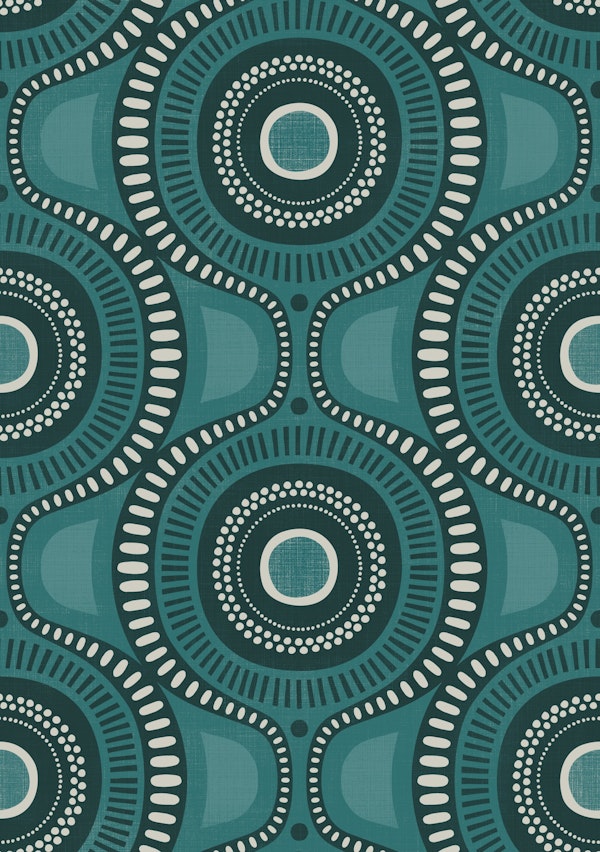 geometric retro - dark teal