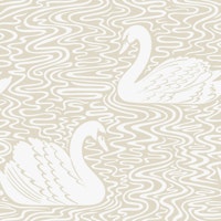 Swan Lake - light latte, small scale wallpaper