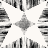 Mid Century Modern Stars, Black and White ταπετσαρία