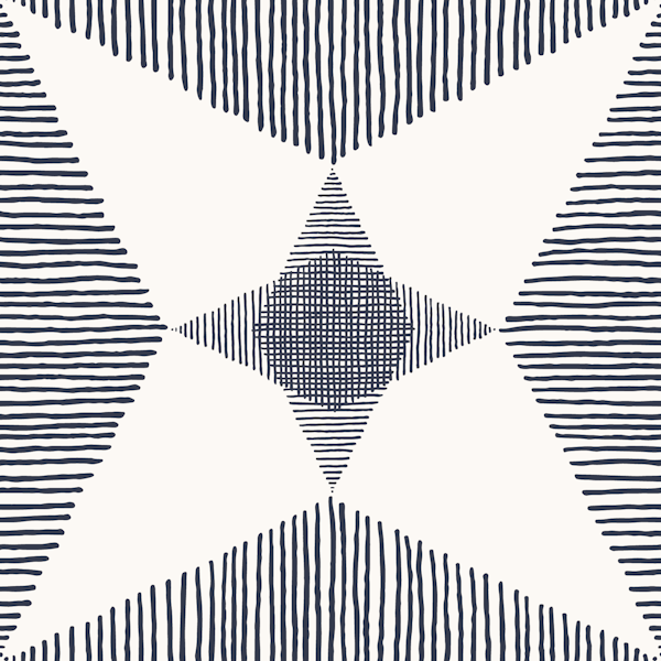 Mid Century Modern Stars, Dark Blue