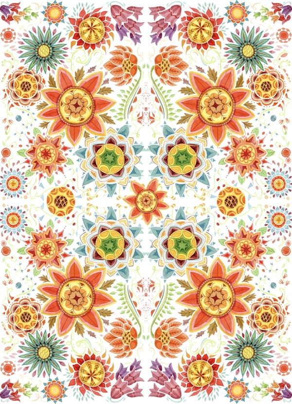 watercolour flower garden