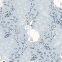 Backyard bunnies, Blue papel pintado