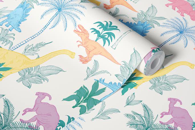 Colorful Dinosaurswallpaper roll