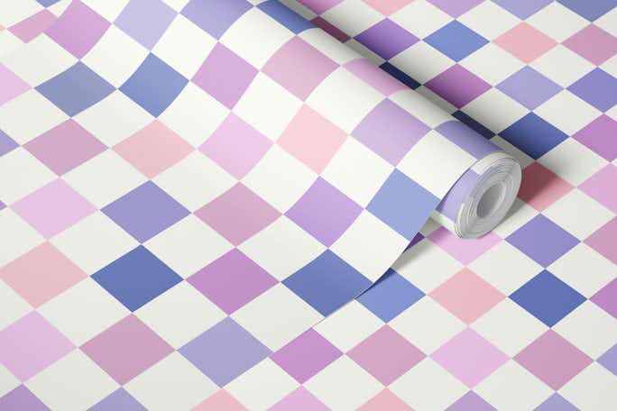 Funky Purple Checkerswallpaper roll