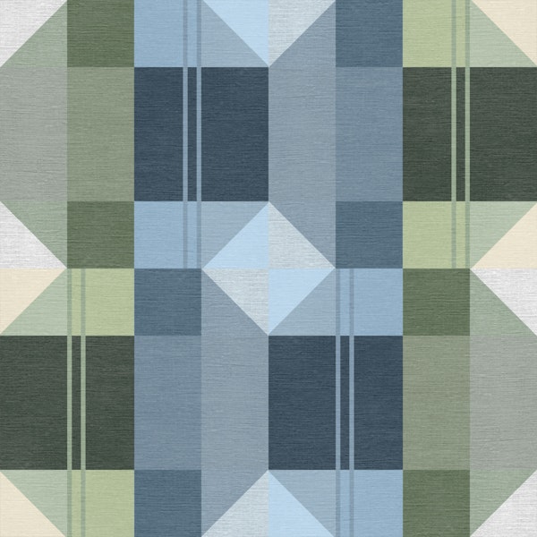 blue green overlapping hexagons