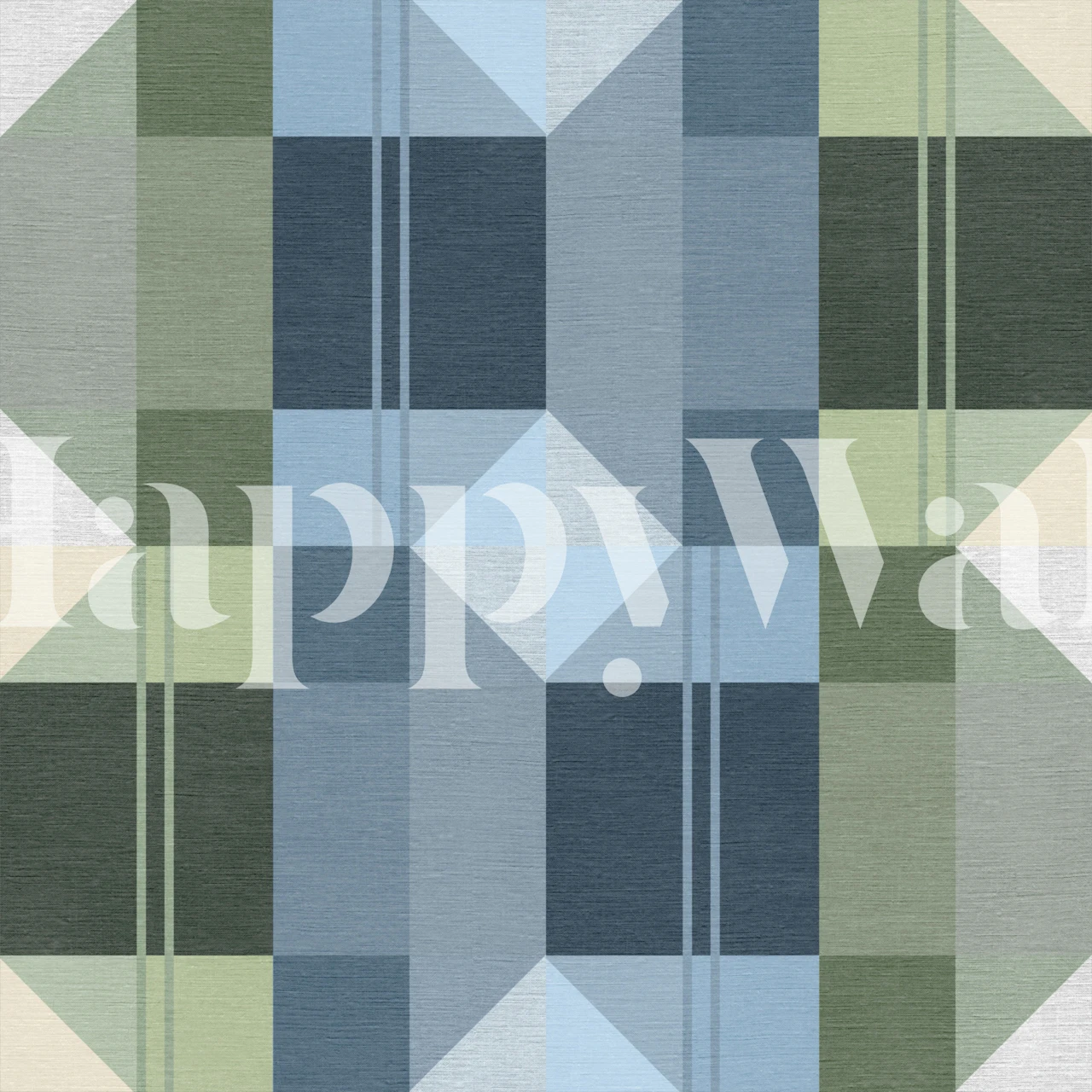 Papier peint bleu vert hexagones superposés